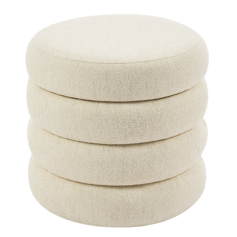Leiani 51.1cm Wide Tufted Standard Ottoman, Beige Linen