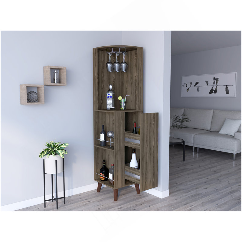 Armoire de coin Plex, salon, brun foncé, Marron foncé