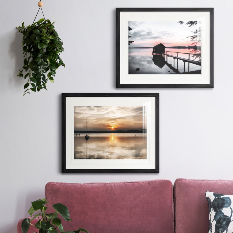 Reproduction de photo sur toile, Blanc mat, Papier avec cadre noir