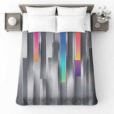 Couvre-lit matelassé à rayures verticales toutes tailles