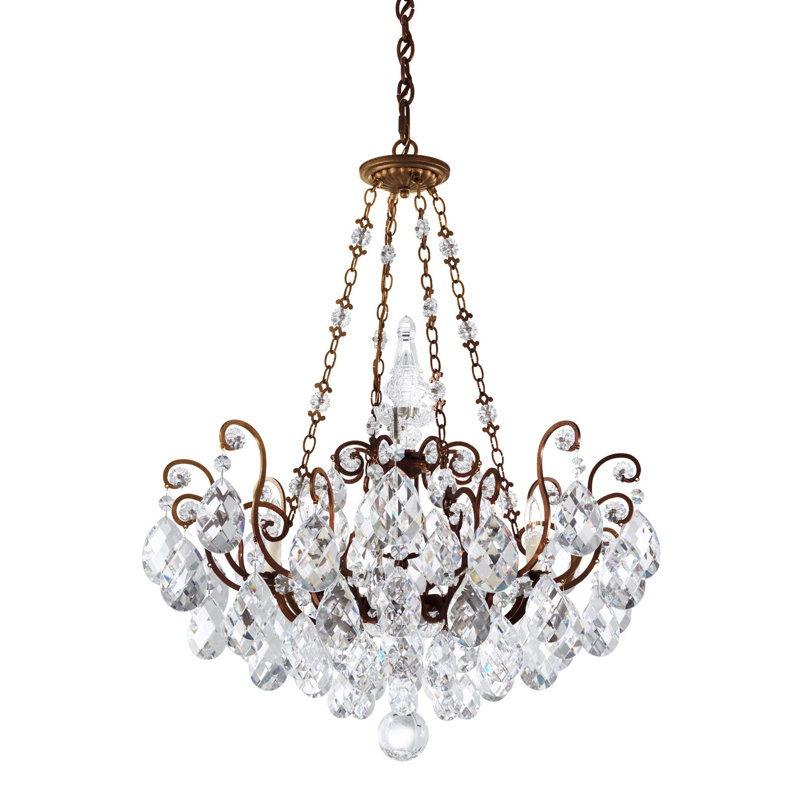 Renaissance 8 - Light Chandelier, Heirloom Bronze, Handcut Clear, Swarovski Strass