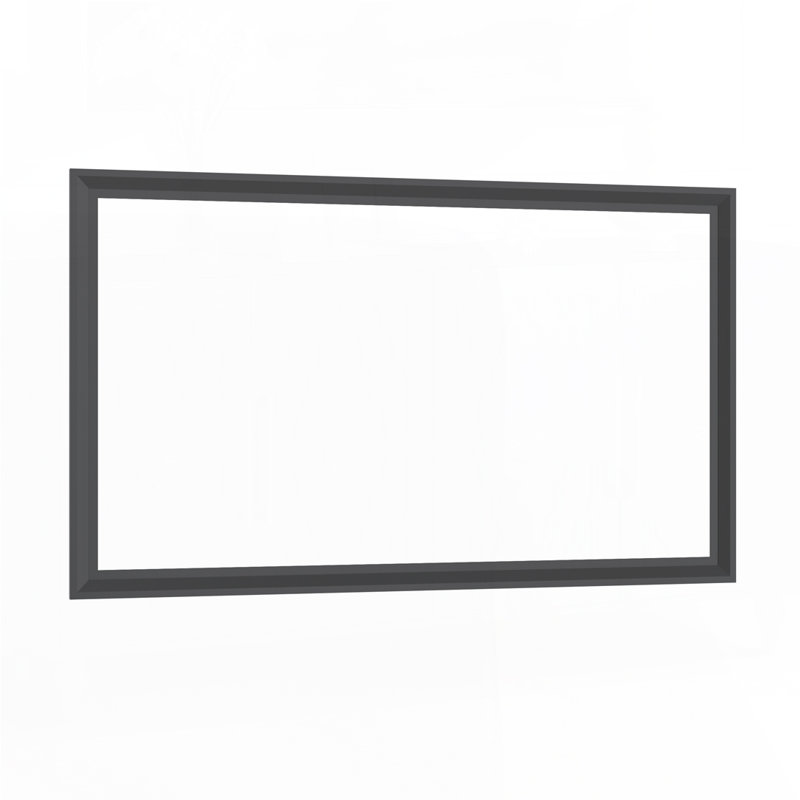 Miroir de salle de bain rectangulaire surdimensionné avec cadre noir, Noir