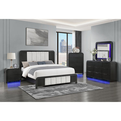 Beverly Black And White Queen Bed