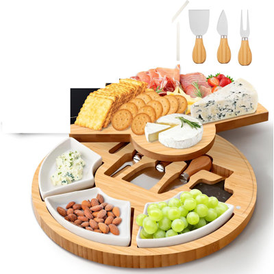Bamboo Natural Cheese Platter Set