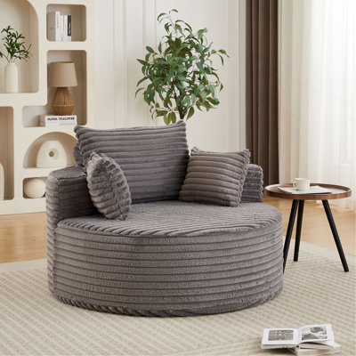 Canapé-lit simple en velours côtelé de 50 po L, sans assemblage requis, fauteuil-lit moderne moelleux pour le salon, la chambre à coucher, le salon et la salle de projection (pas une chaise pivotante)