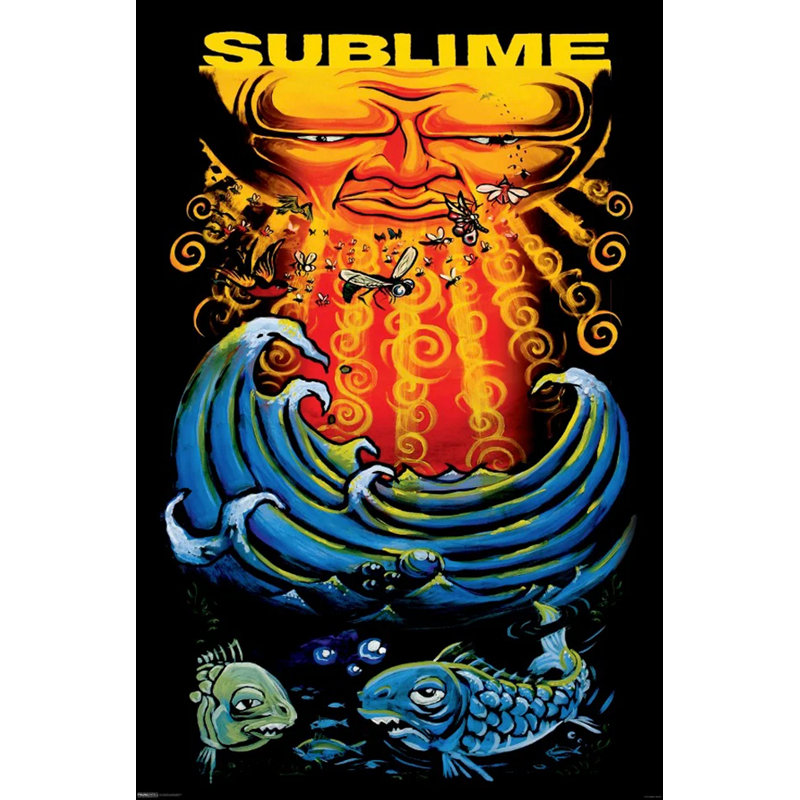  Officiellement sous licence Sublime - Sun & Fish 24 x 36 pouces, affiche d'art - reproduction décorative - papier affiche - prêt à encadrer