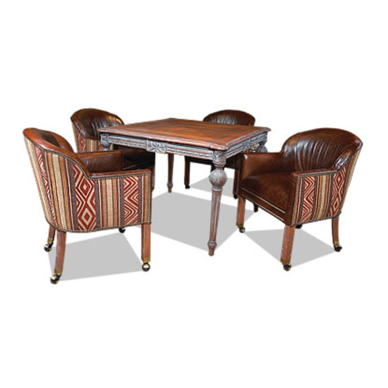 Leather Armchair, Natural, French Dark Chocolate, Hair Hide Brindle Light Exotic