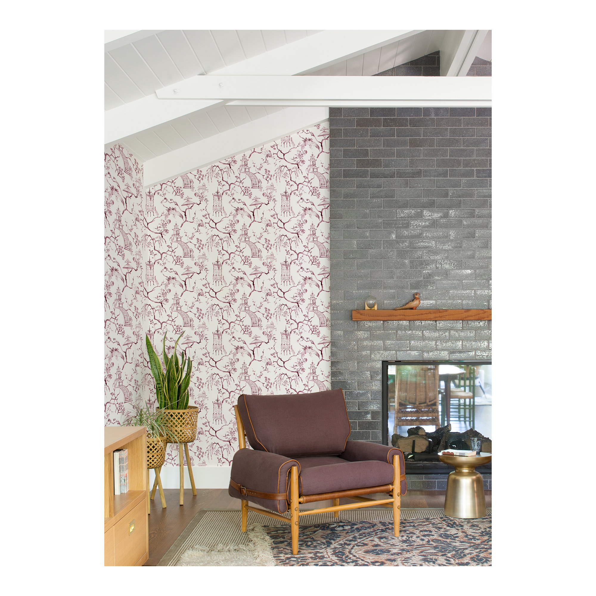 Breene NON-PASTED,UNPASTED Floral Wallpaper, Purple