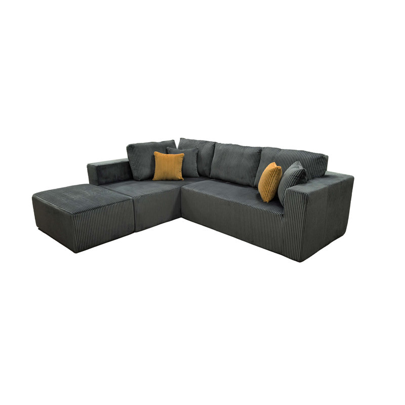 Flintwood Boneless Sectional, Dark Gray