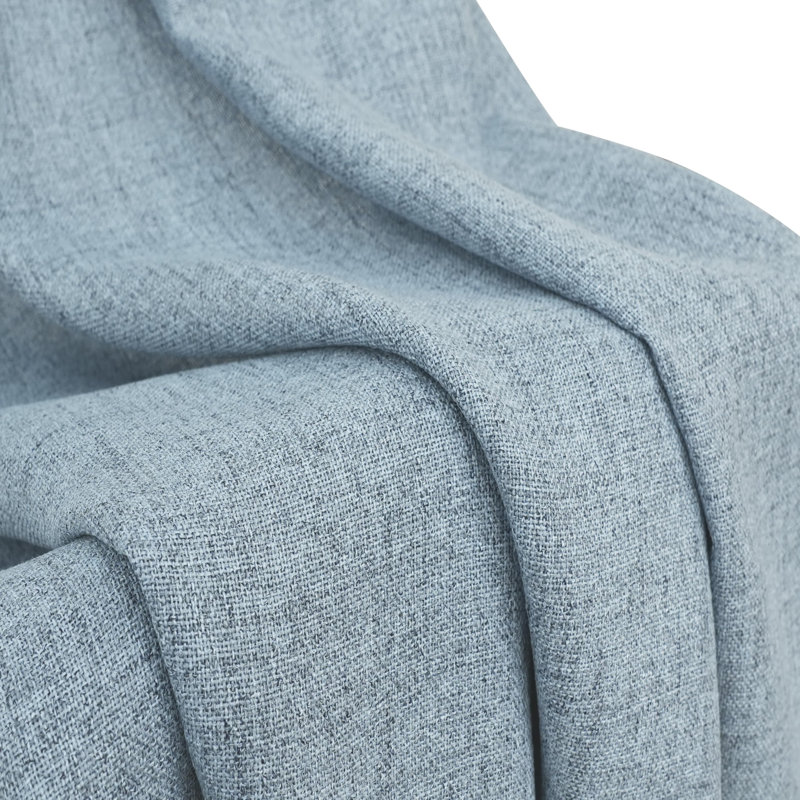 Paire de rideaux semi-transparents avec passe-tringle Janie, L 52 po x L 84 po, Bleu cendré