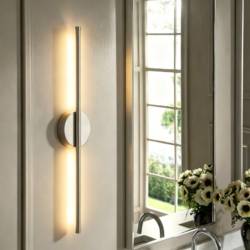 Applique murale semi-encastrée Brynie, Nickel, H 23,6 po x l 4,3 po x P 1,77 po