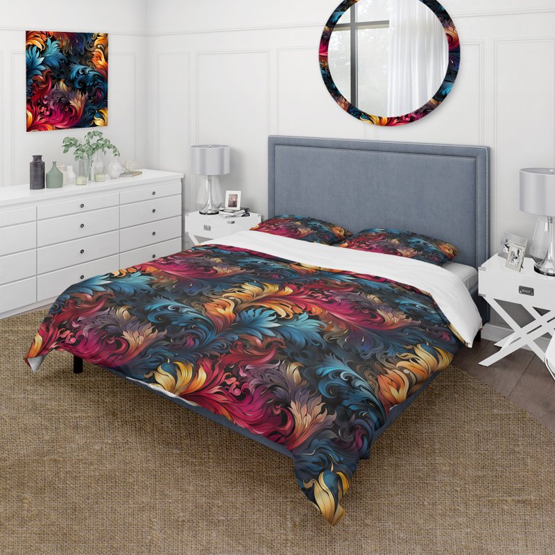 Literie Contemporary Fusion Paisley, Housse de couette simple + 1 taie décorative stan