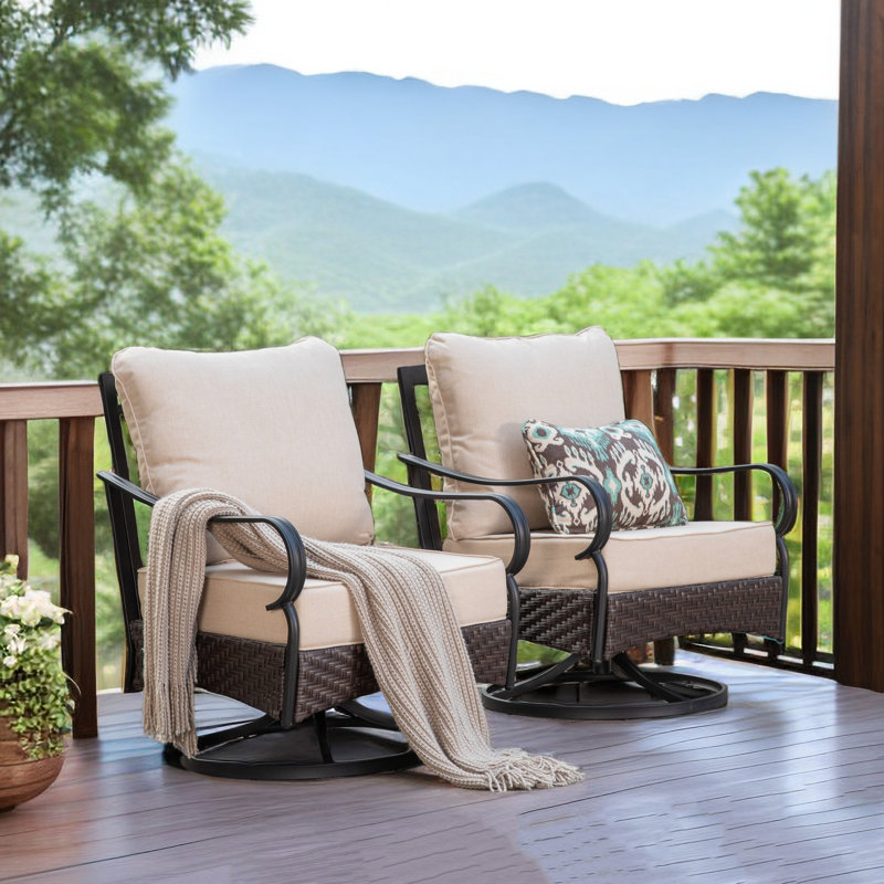 Chaise de patio pivotante avec coussins Salem