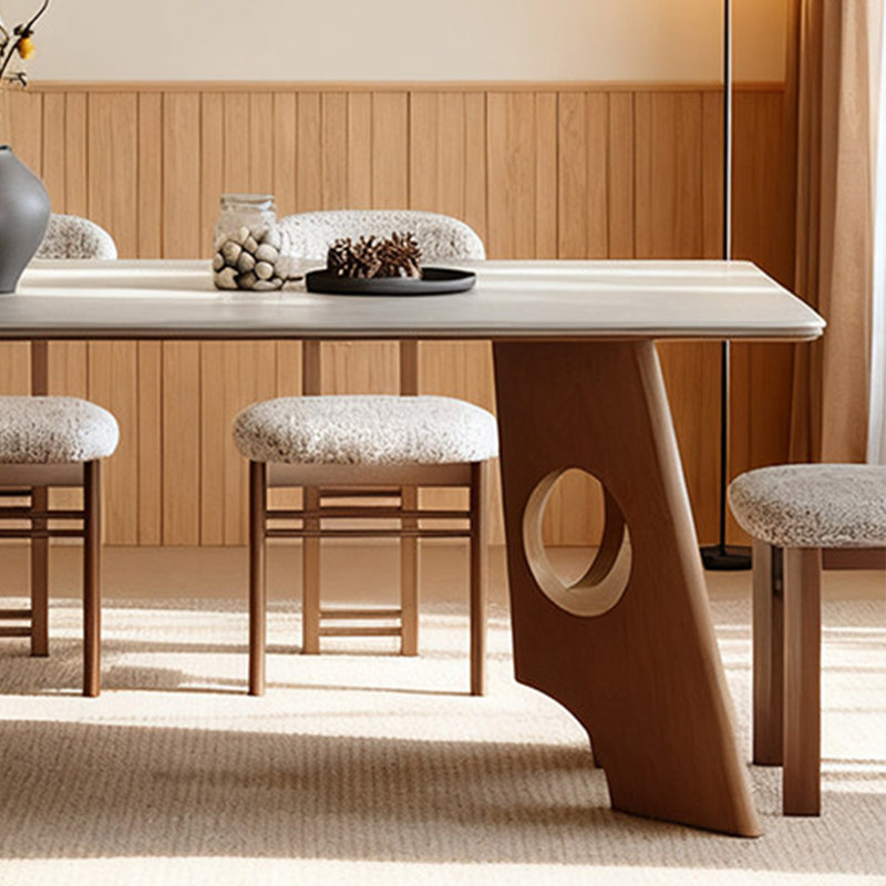 Table de salle à manger relaxante et ergonomique, H 29,53 po x L 51,18 po x l 31,5 po, Beige