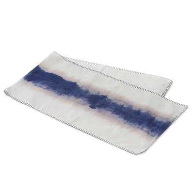 Indigo River Tie-Dyed Cotton Table Runner