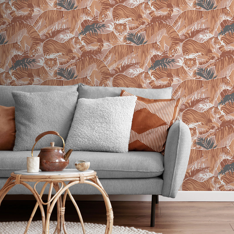 Papier peint Tiger Squad, Orange