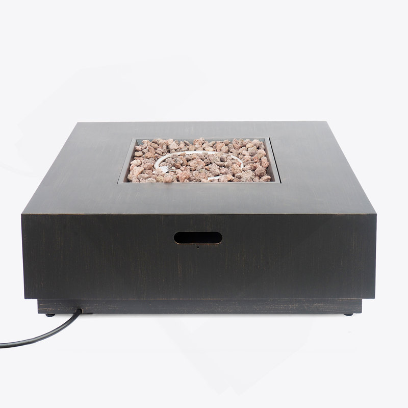 WELLINGTON 40” SQUARE FIRE PIT-50, Brown;Gold