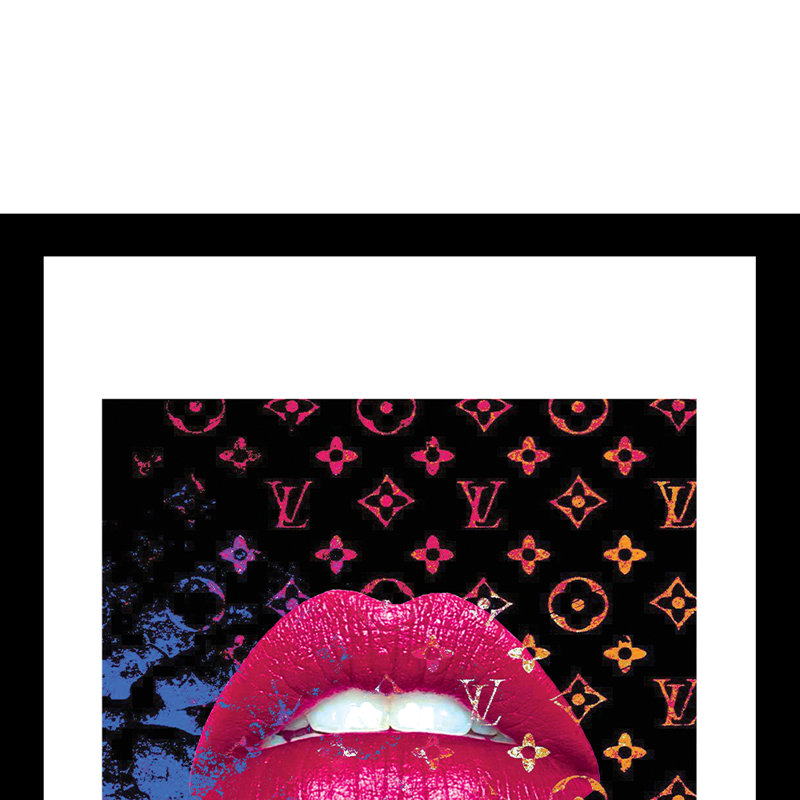 Hot Pink Glam Lips 14x18 Framed Fashion Print