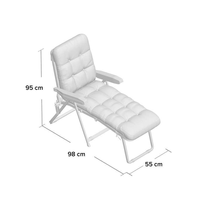 Keyser 95cm Long Reclining Single Chaise with Cushions, Hunter, Green
