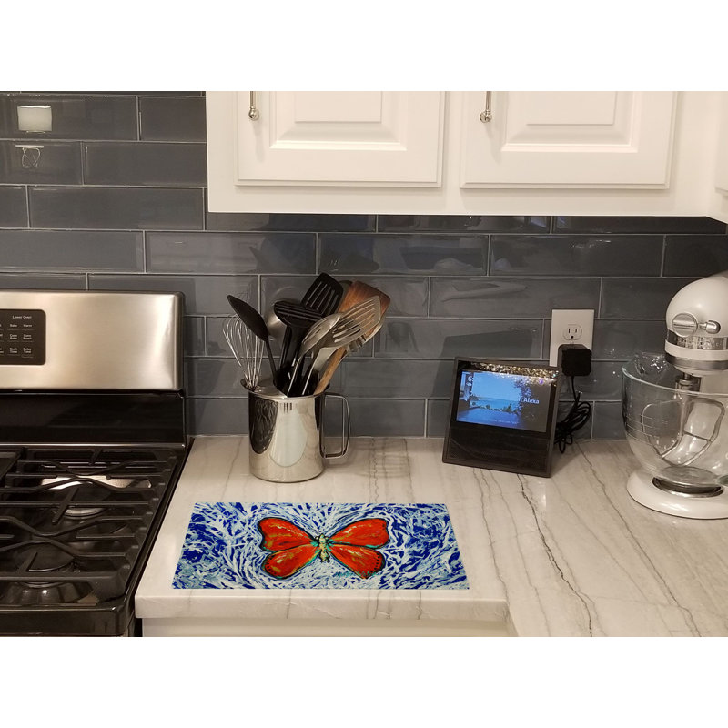 Red Glider Butterfly Glass Cutting Board