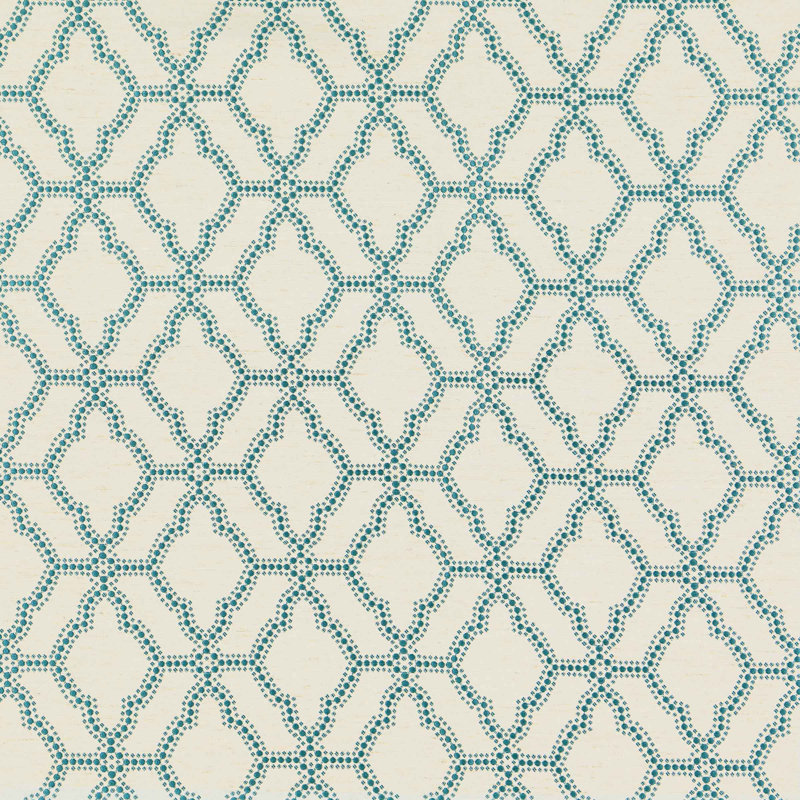 Blue Lattice Pattern Blackout Rod Pocket Valance