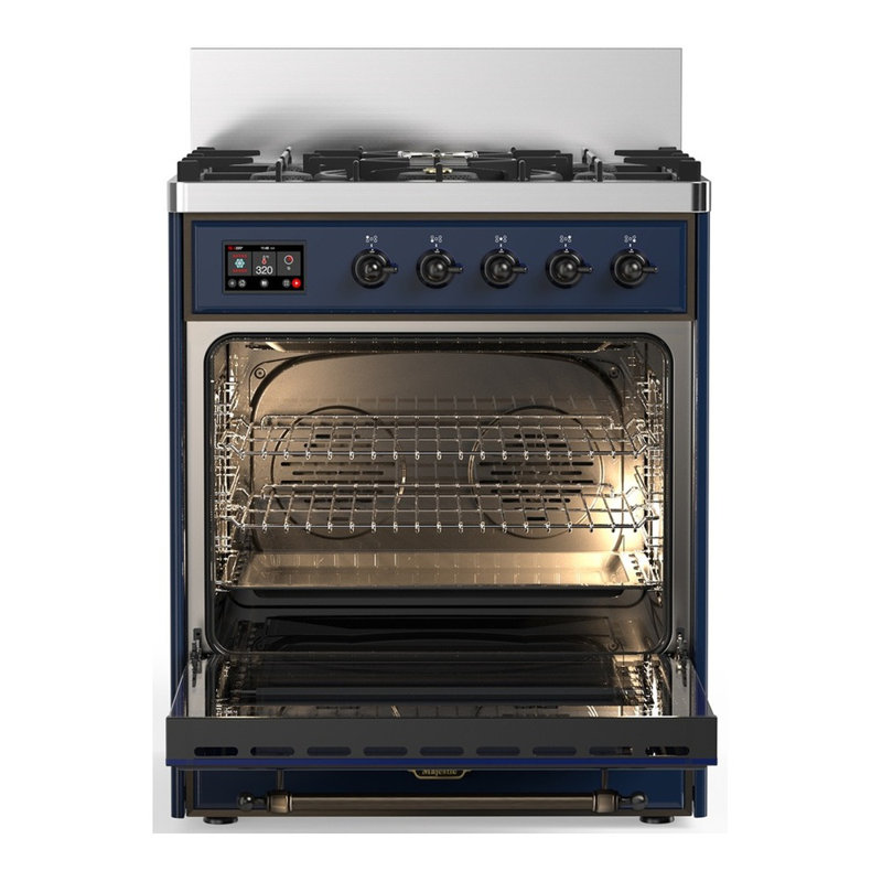 Majestic III Series 30 Inch Dual Fuel Range with 5 Sealed Burners in Emerald Green (Natural Gas, Burnished Trim), Burnished