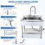 Robinet d'évier autoportant 31 po, grande cuve à lavage simple, acier inoxydable