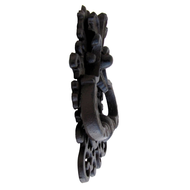 Antiqued Cast Iron French Country Scroll Door Knocker