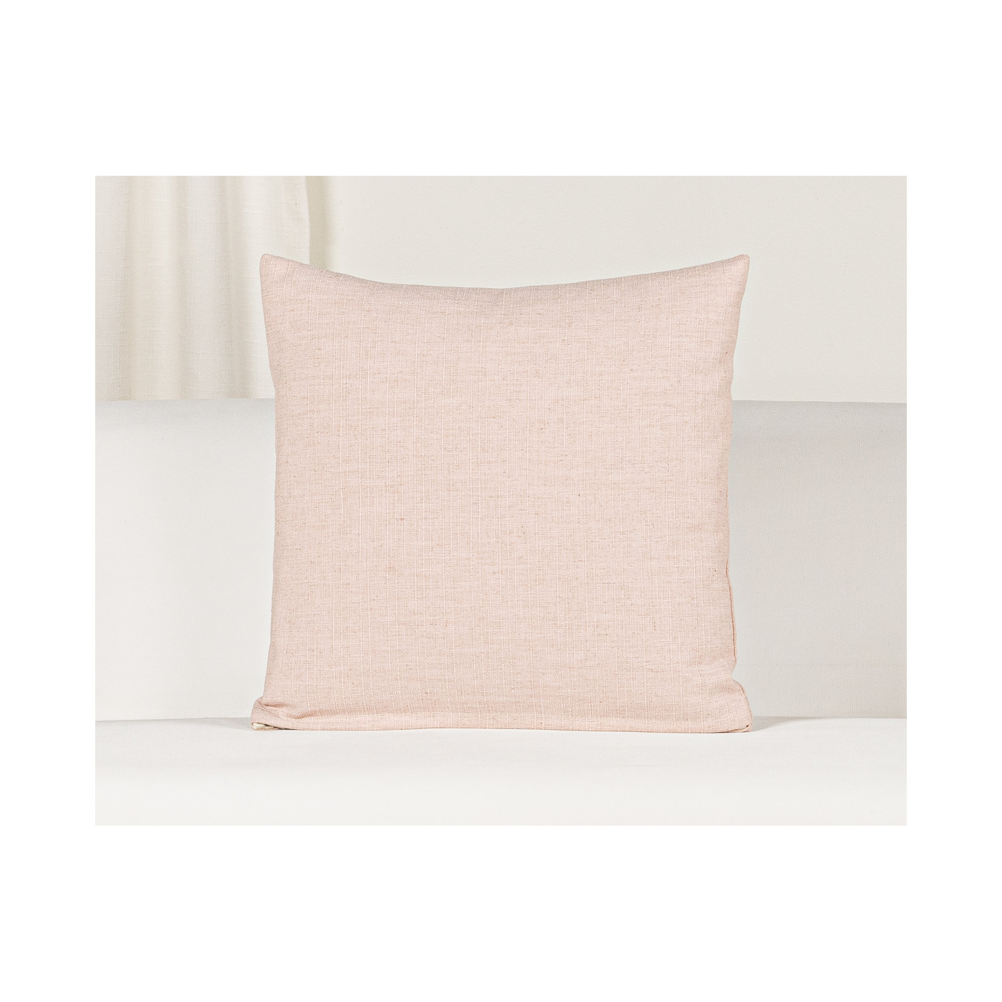 Indy Faux Linen Accent Pillow, Feather, Square 20", Pink