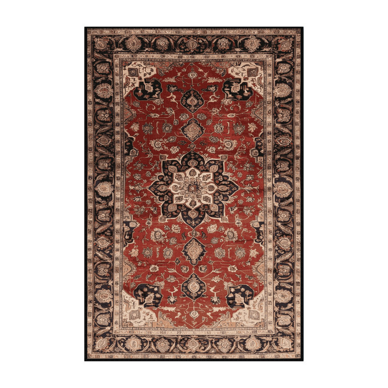 Machine Washable Persian Brown Area Rug, Rectangle 2' x 5'