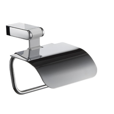 Porte-papier hygiénique avec couvercle Iris Chrome-blanc