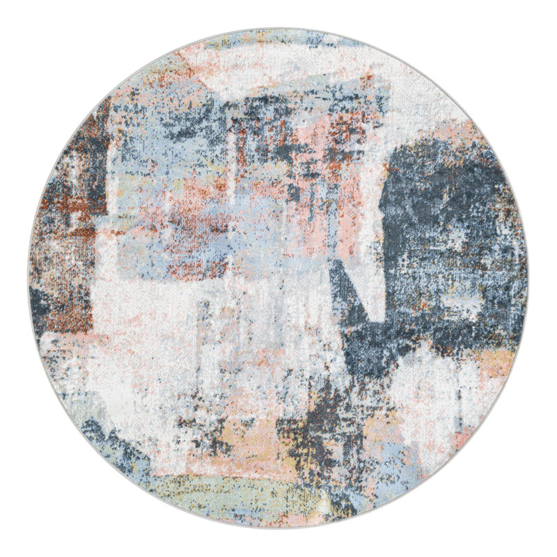 Hankinson Abstract Indoor Rug, Round 5'3"