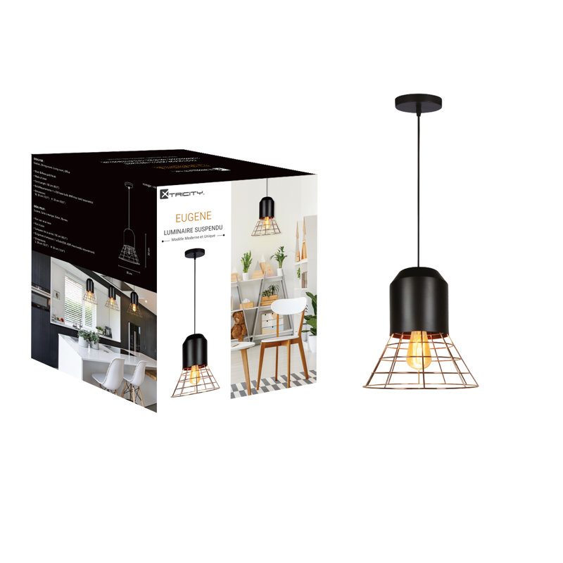 Luminaire suspendu géométrique à 1 lumière Eugène