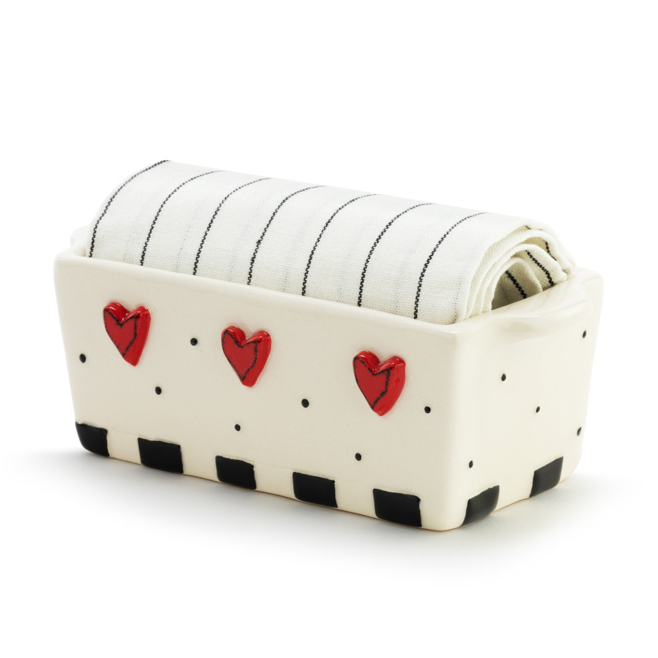 DEMDACO Dots & Hearts Mini Loaf Pan With Towel | Wayfair