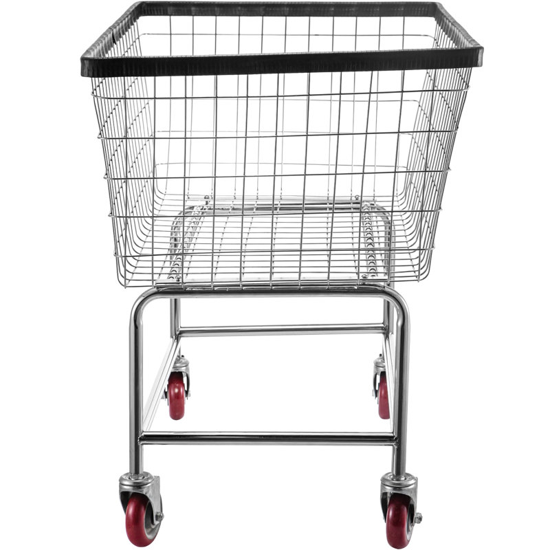 Galvanized Steel Laundry Cart with Wheels