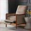 Fauteuils inclinables, fauteuil inclinable par pression de style moderne sable Mid-Century | Cadre en bois de bouleau brun noyer