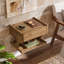 Table de chevet flottante en bois massif avec tiroir et tablette-761877498