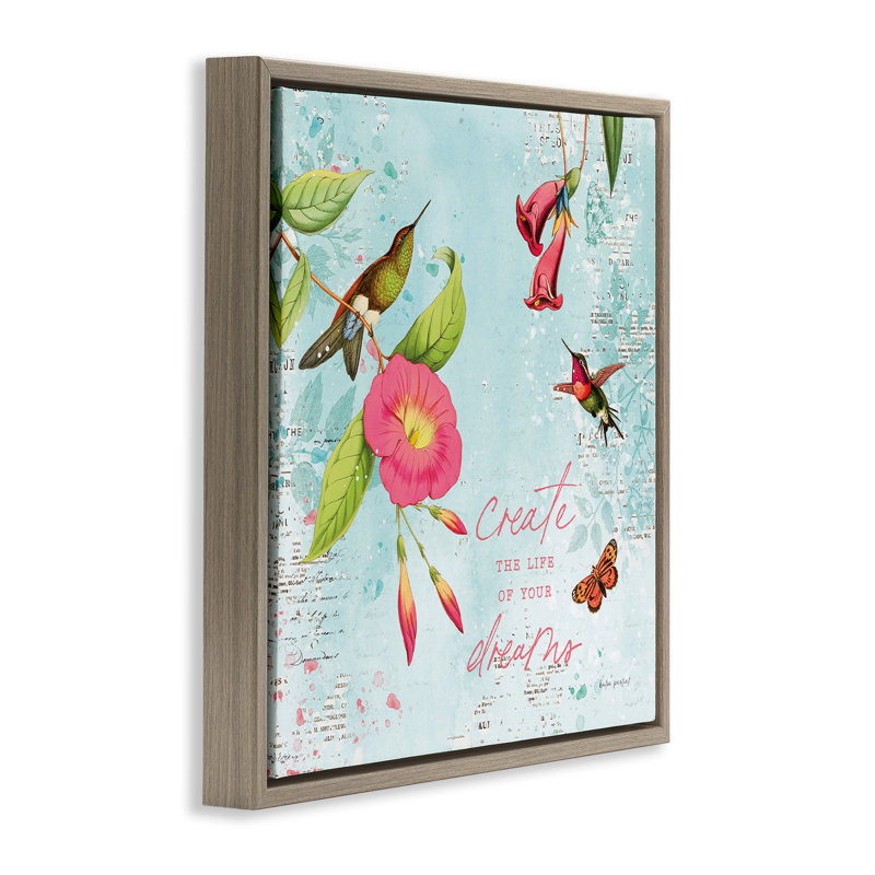  Art mural sur toile Life of Your Dreams, H 25 po x l 25 po, Cadre flottant orme Montalcino