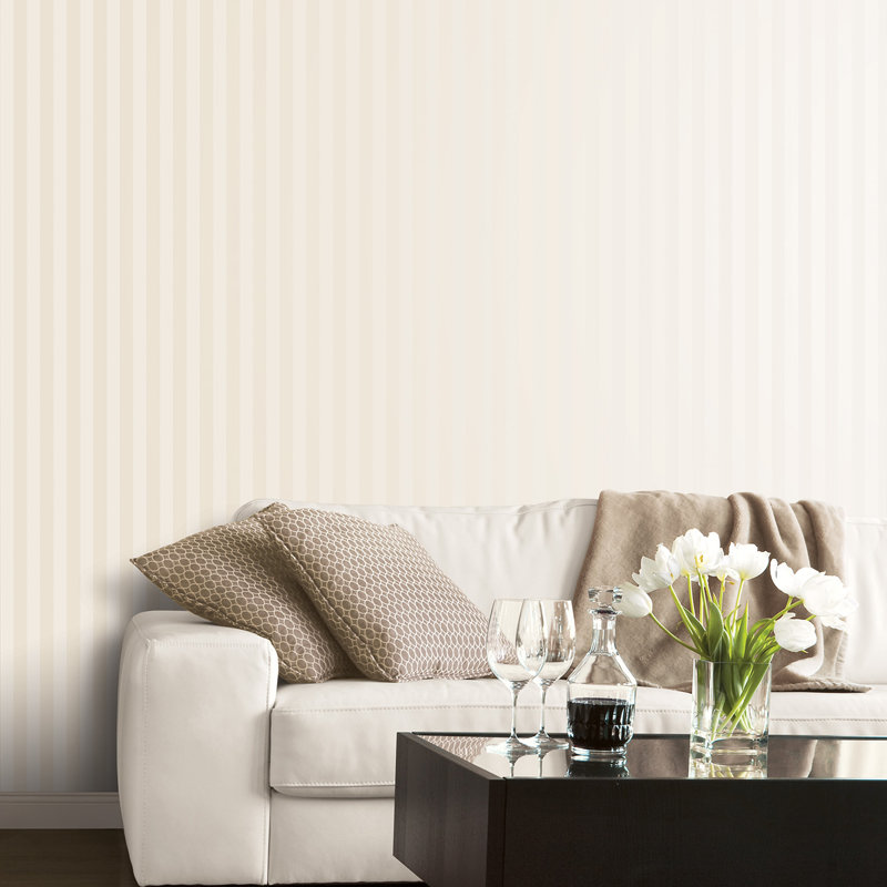 Hudspeth 1000cm x 52.8cm Semi-Gloss Wallpaper Roll, Beige