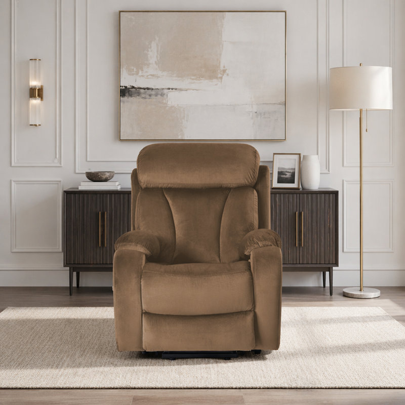 Fauteuil inclinable électrique Power Lift, Velours, Brun