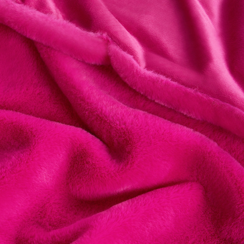 Juicy Couture Solid Rabbit Mink Blankets, Hot Pink