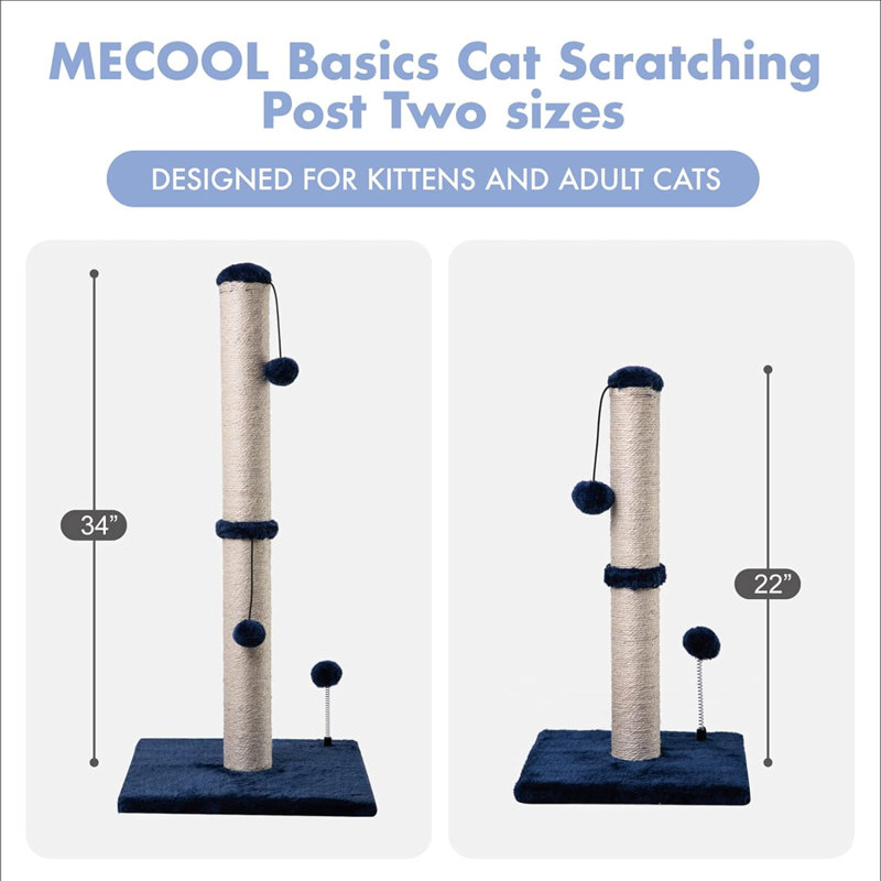 Poteau à griffes pour chat H 22 po Mecool Premium Basics, Bleu marine