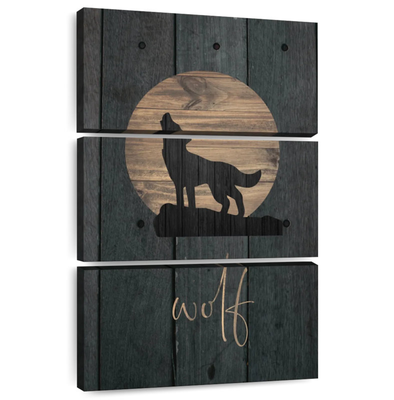 Brampt Wilderness Wood Wolf, 50" H x 32" W