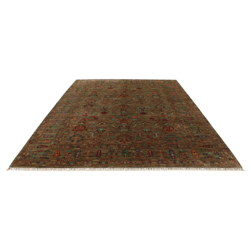Tapis tribal brun 9 x 12