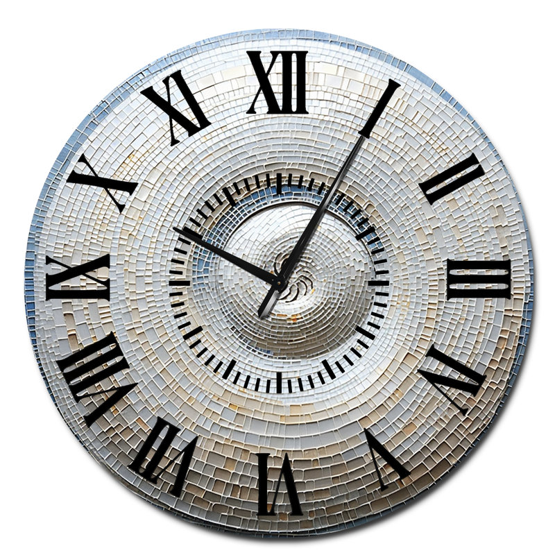 Horloge murale argentée, Surdimensionné