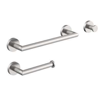 Ensemble de quincaillerie de salle de bain 3 pièces Fresco Nickel brossé