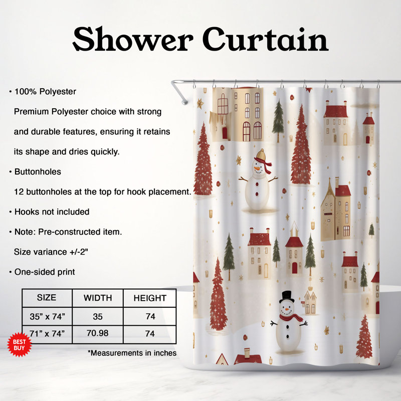 Rideau de douche Xmas Hue - Premium, H 74 po x l 71 po