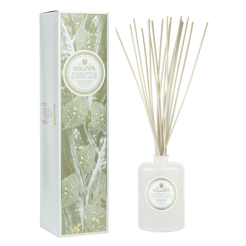 French Linen Reed Diffuser, Green, White