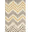 Tapis à chevrons gris / doré en laine touffeté à la main Raika-1488035376