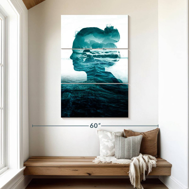 Leisha, la mer à l'intérieur, H 50 po x l 32 po